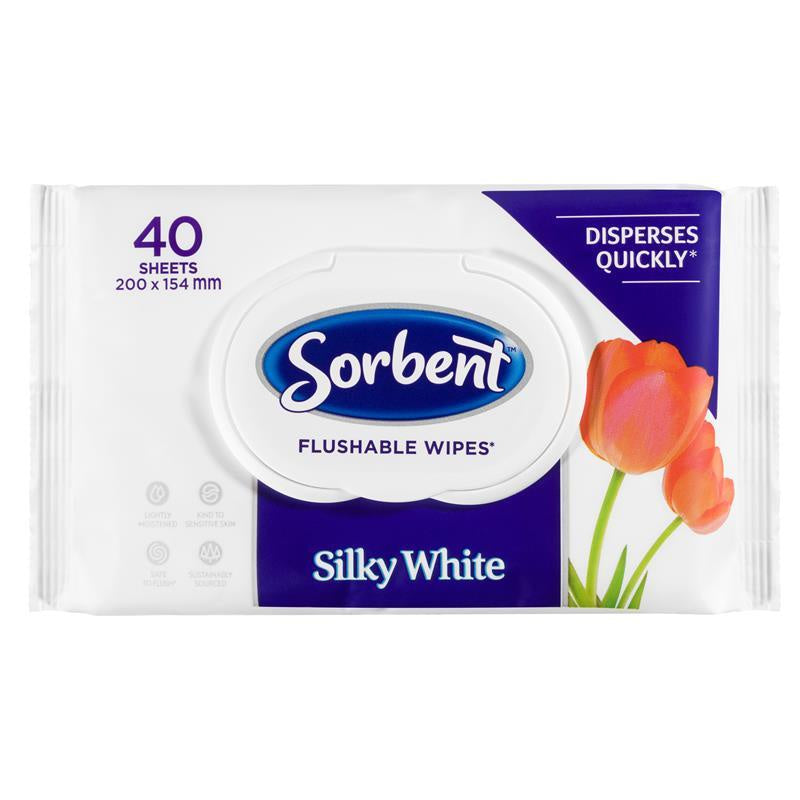 Sorbent Flushable Wipes 40pk