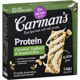 Carmans GF Coconut Yoghurt and Roasted Nut Protein Bars 200g 5pk