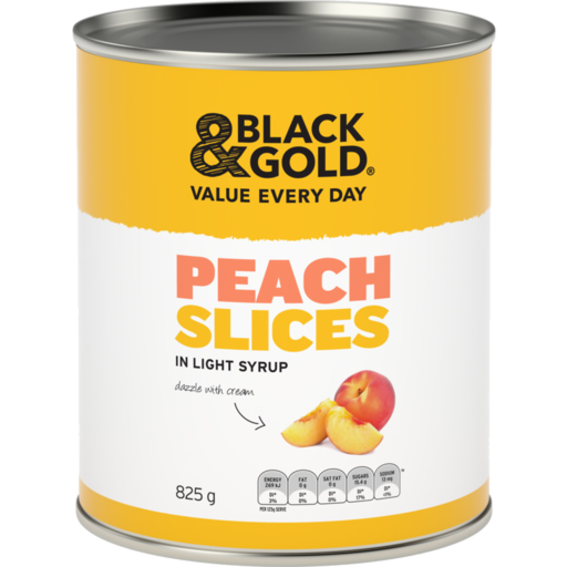 Black & Gold Peaches Sliced in Syrup 825g