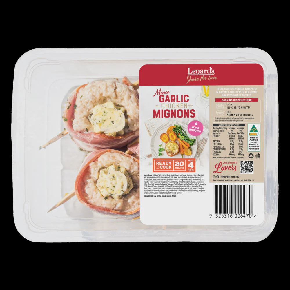 Lenards Garlic Chicken Mignons 4pk