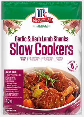 McCormick Garlic & Herb Lamb Shanks Slow Cookers 40g
