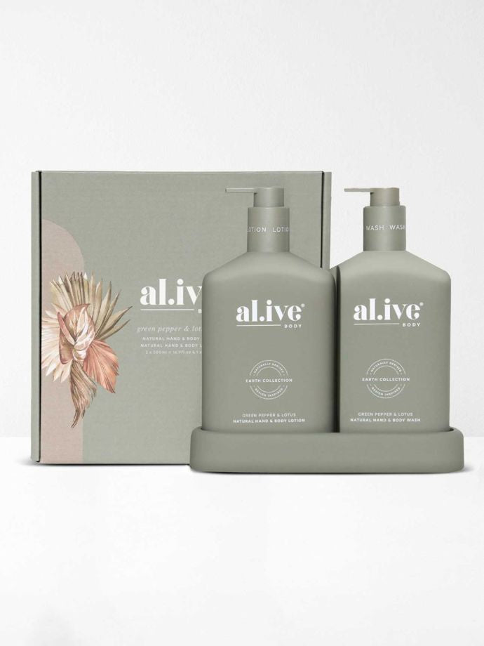 Al.ive Green Pepper & Lotus Wash & Lotion DUO + Tray