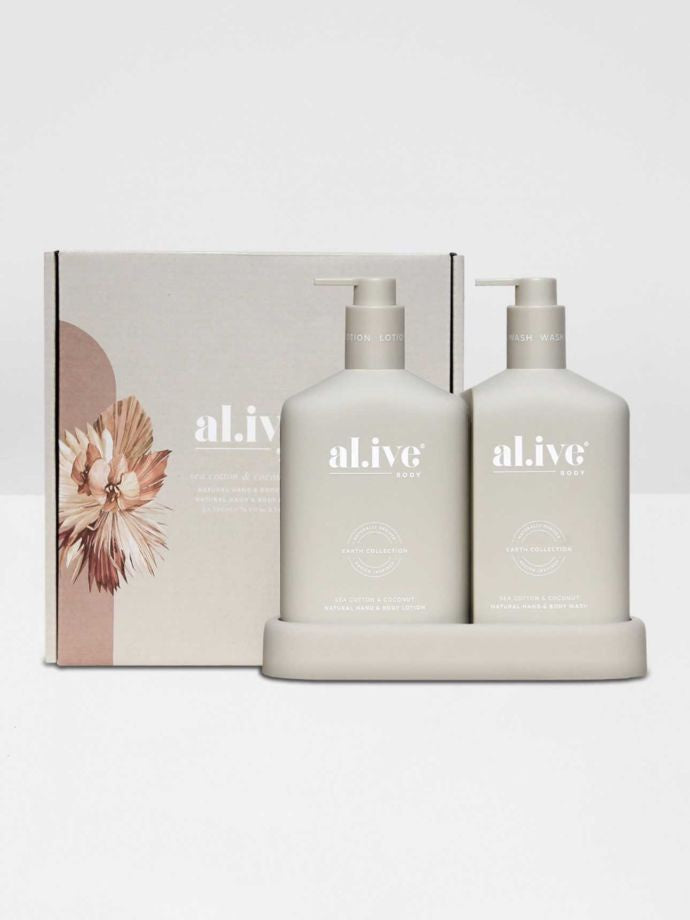 Al.ive Sea Cotton & Coconut Wash & Lotion DUO + Tray