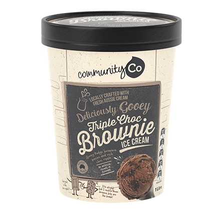 Community Co Triple Chocolate Brownie Icecream 1L