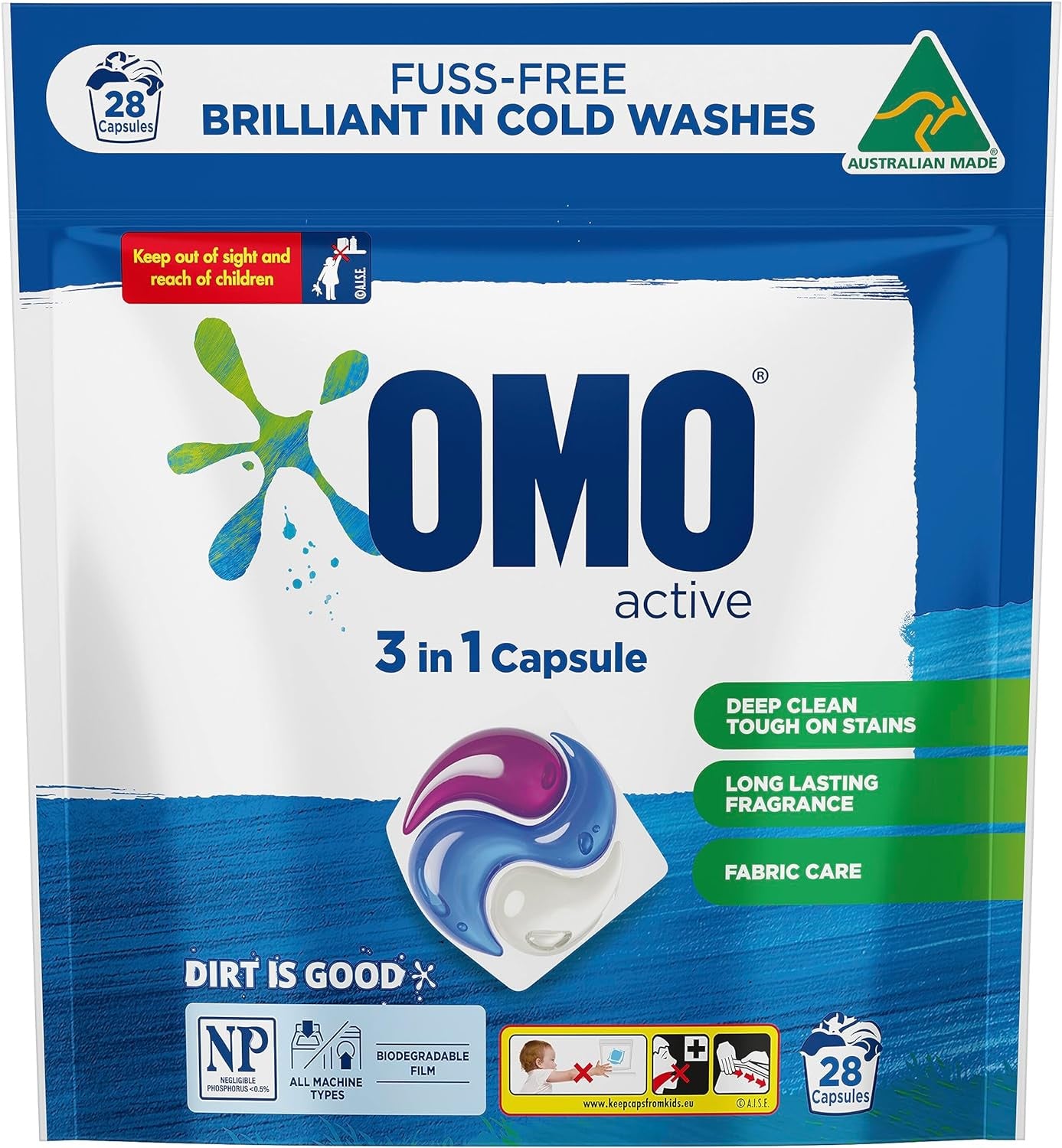 OMO Active Clean Laundry Capsule 28 Pkt