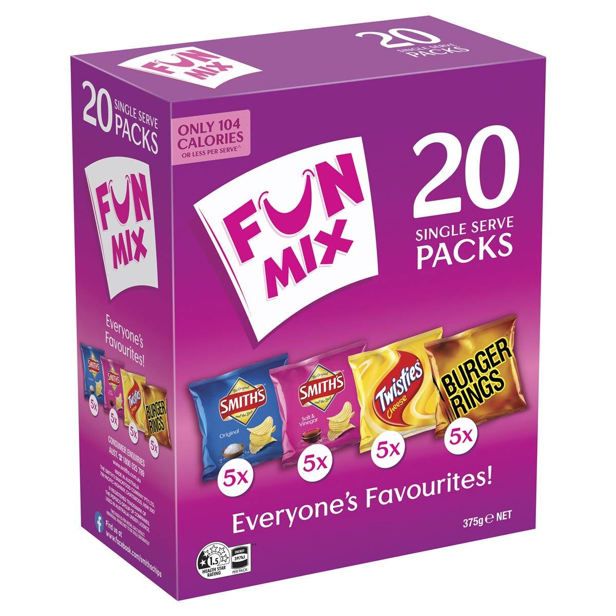 Smiths Potato Chips Fun Mix Multipack Variety 20 pk