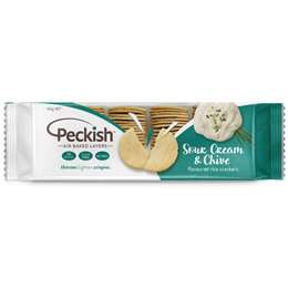 Peckish Rice Crackers Sour Cream Chives 90g