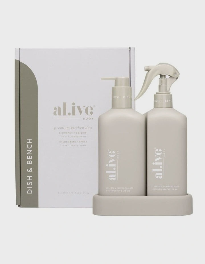 Al.ive Bench Spray & Dishwashing Liquid Premium Kitchen Duo