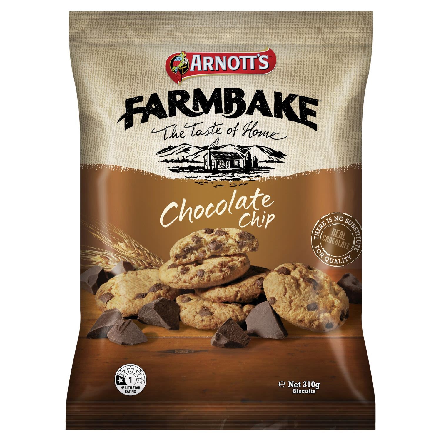 Arnotts Farmbake Choc Chip Cookies 310g