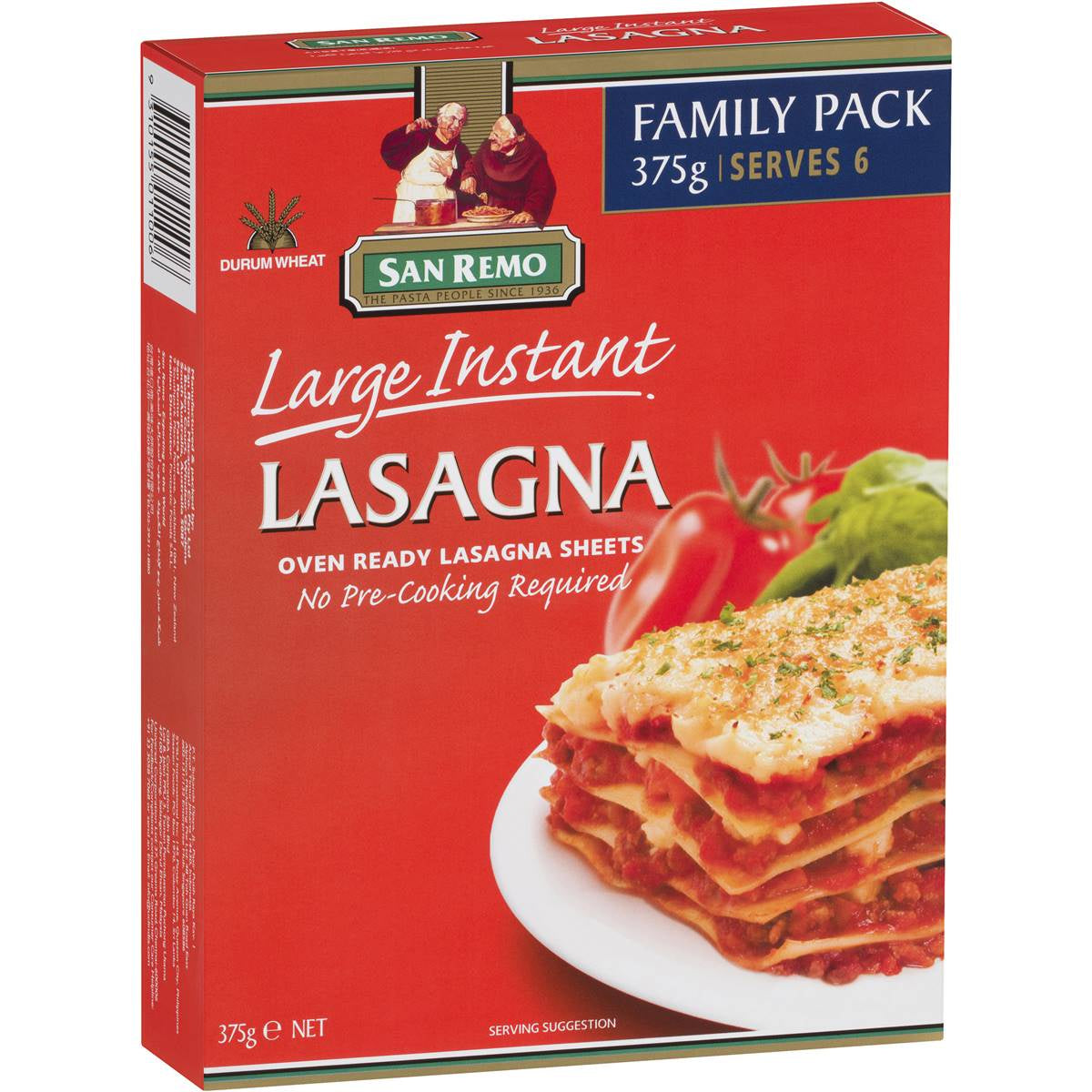 San Remo Lasagne Pasta Instant Large Fam Pack 375g