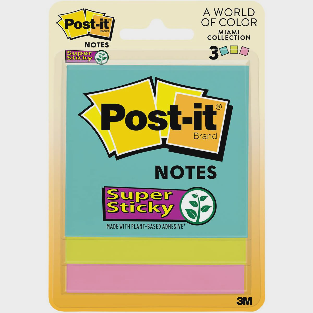 Post-it Super Sticky Notes 76mm x 76mm  3pk