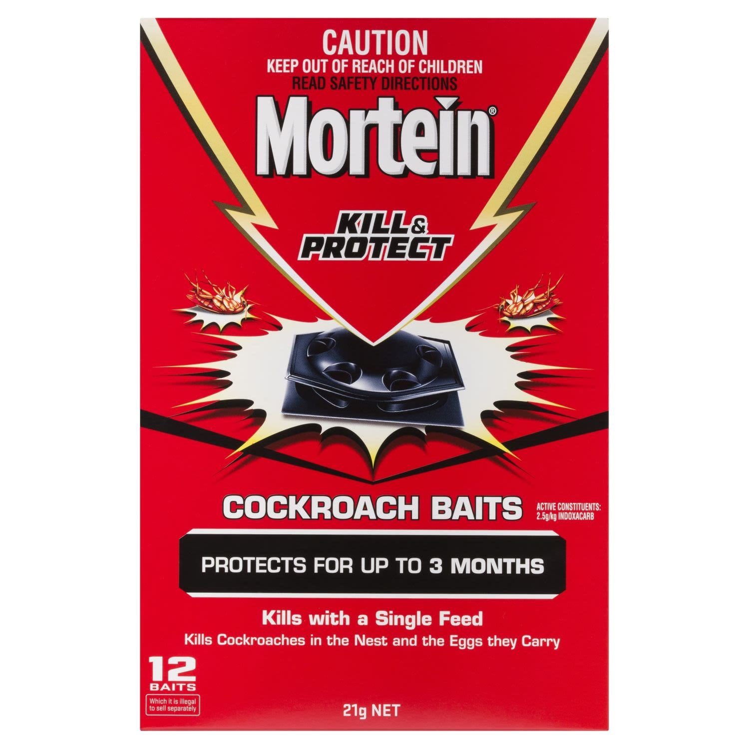 Mortein Kill & Protect Cockroach Baits Baits 12 Pk