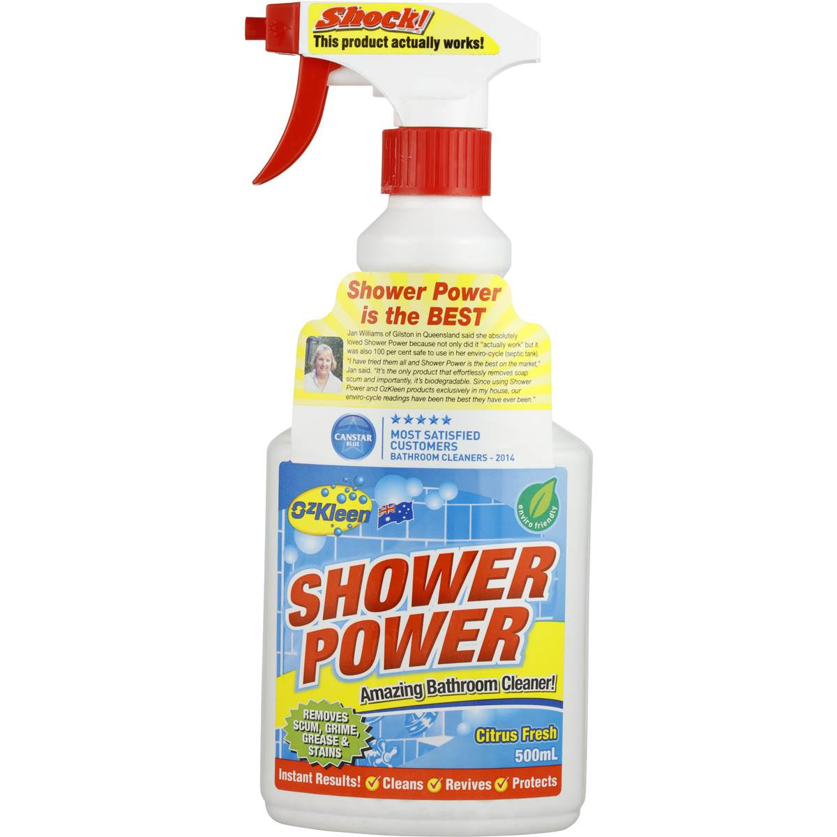 Ozkleen Shower Power Shower Cleaner Trigger 500ml