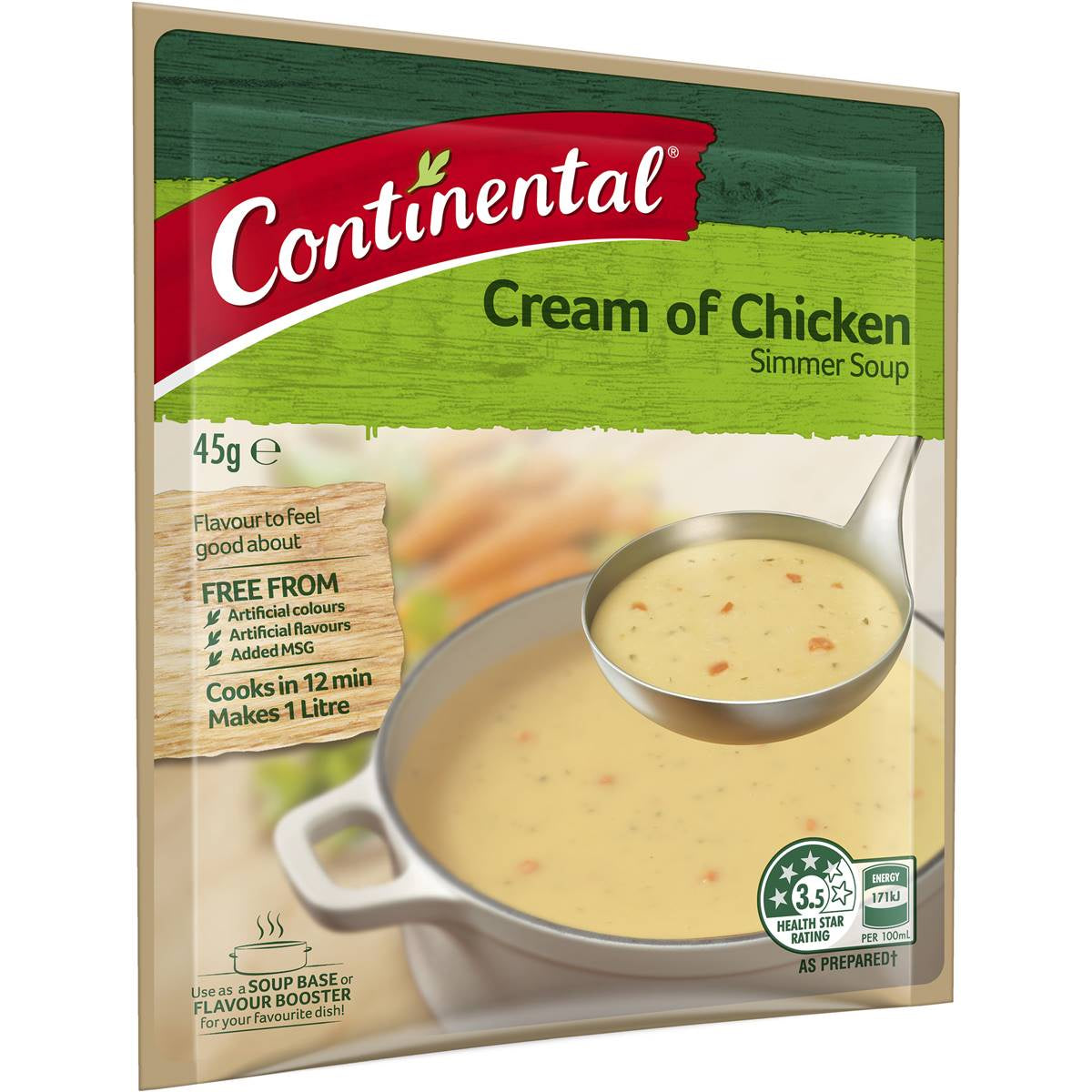 Continental Simmer Soup Cream of Chicken Pkt 45g