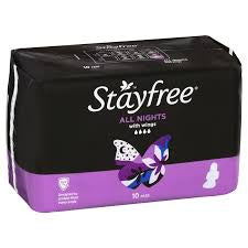 Stayfree All Nights With Wings 10pk