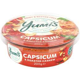 Yumis Roasted Capsicum & Cashew Dip 200g