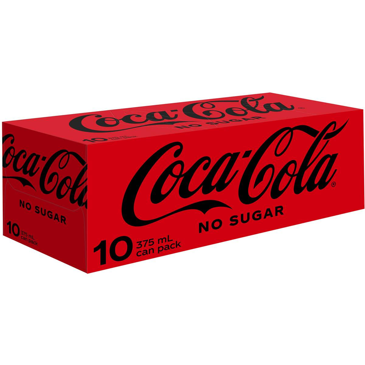 Coca-cola No Sugar Soft Drink Multipack Cans 375ml 10pk