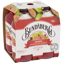 Bundaberg Sparkling Drink Guava 375ml 4pk