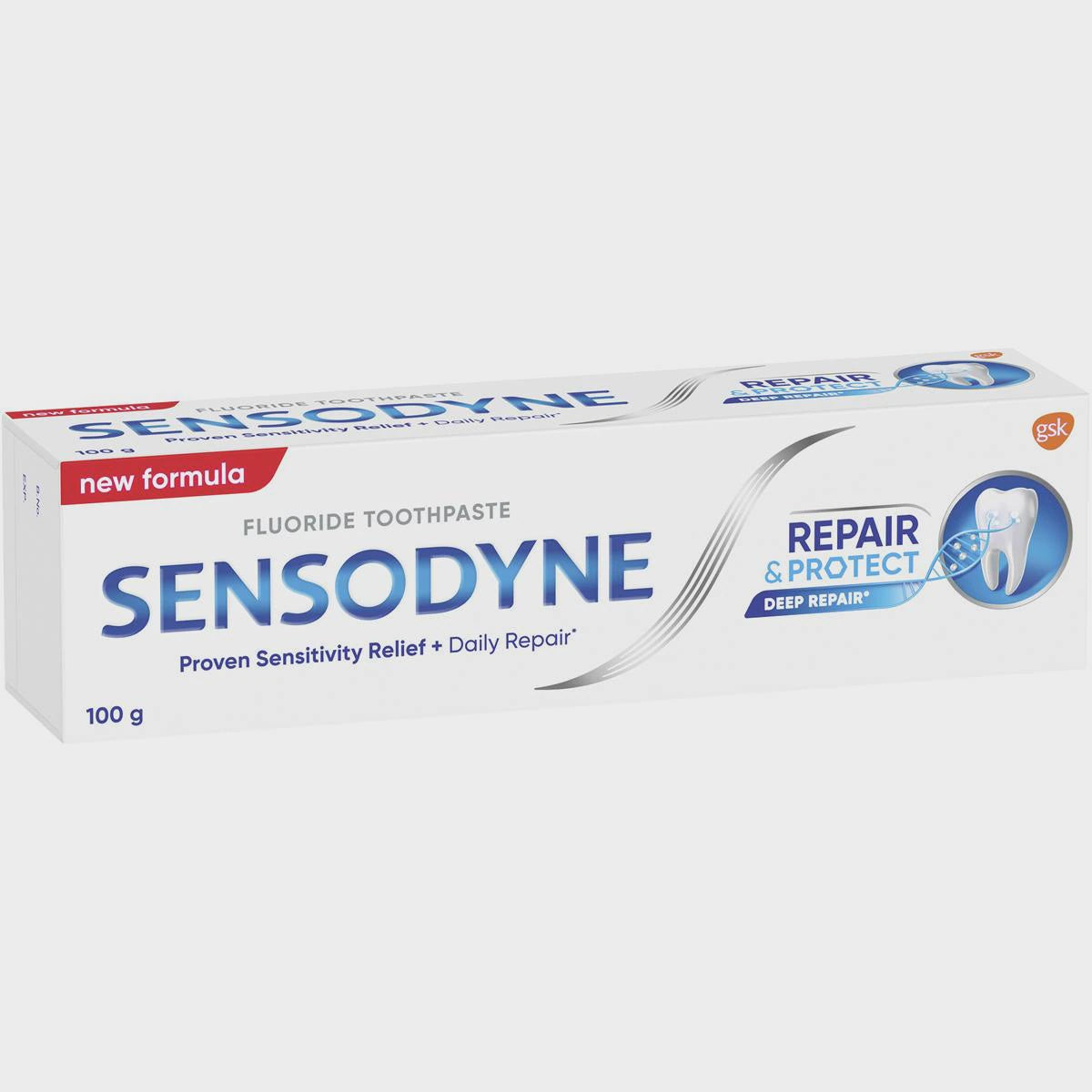 Sensodyne Toothpaste Sensitive Teeth Pain Repair & Protect Fluoride 100g
