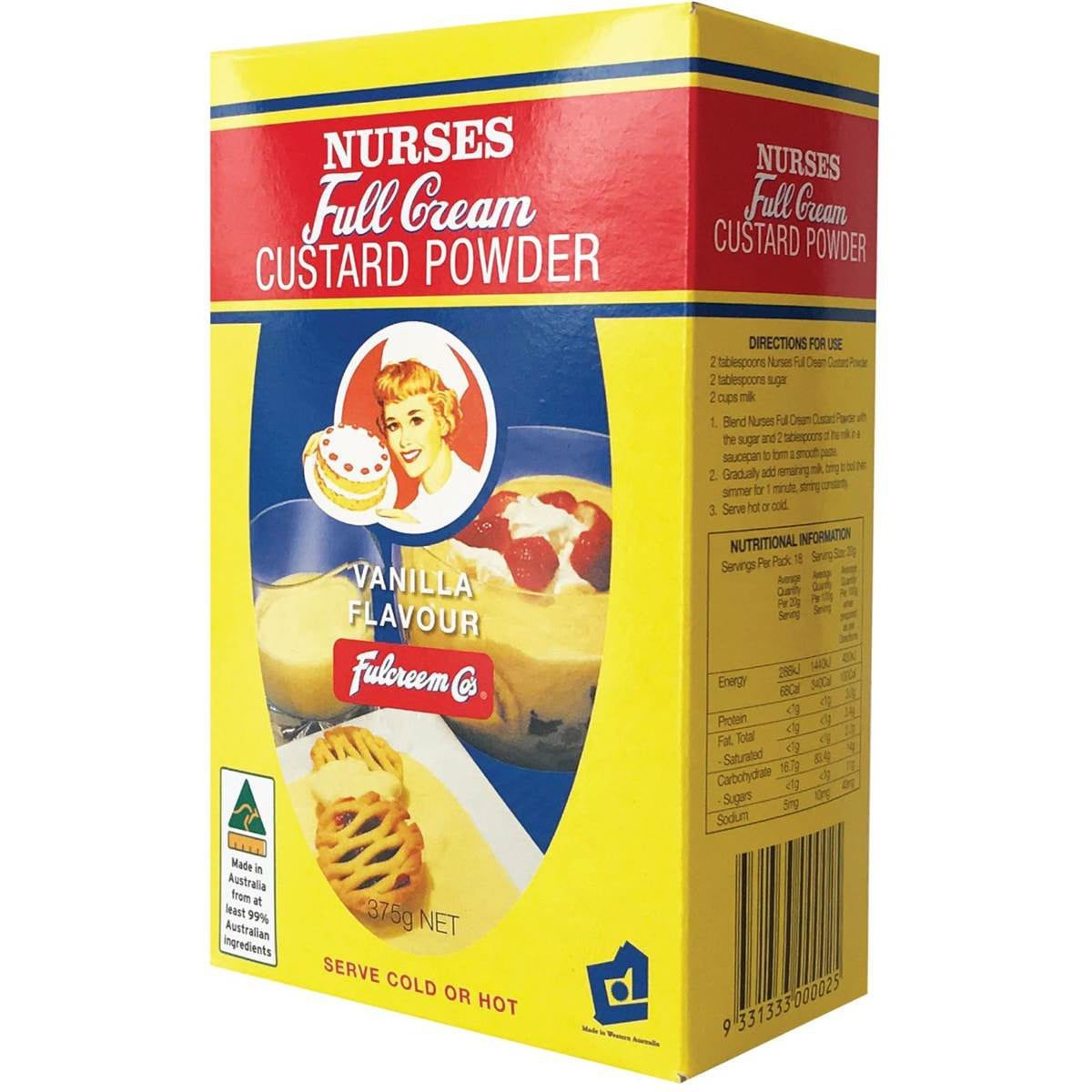 Nurses Full Cream Custard Powder 375g