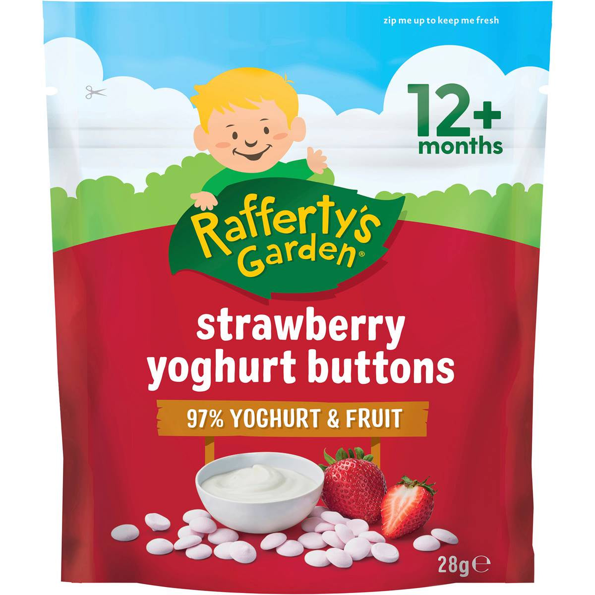 Raffertys Garden Yoghurt Buttons Strawberry 28g