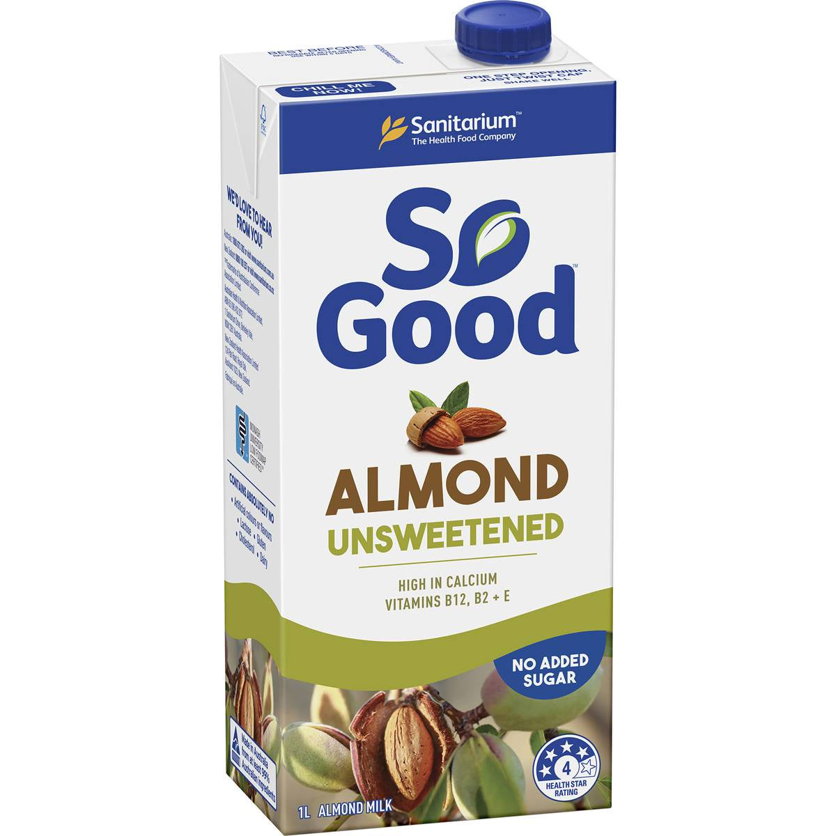 So Good Almond Milk Unsweetened 1L