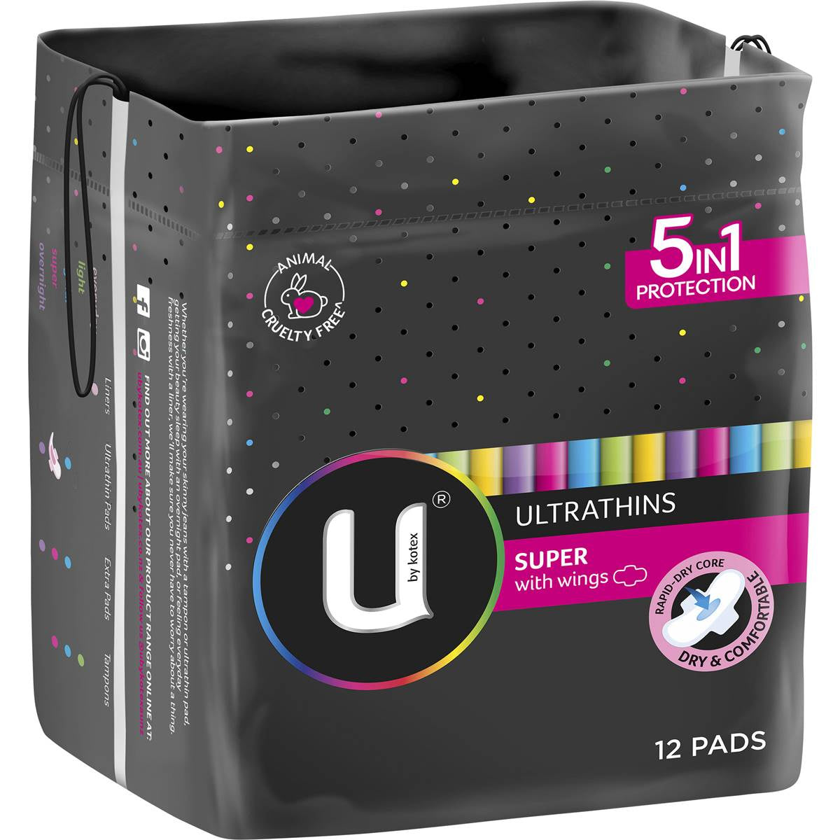 U by Kotex Pads Ultrathin Super with Wings 12pk