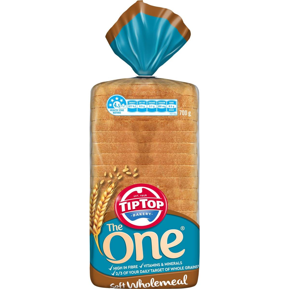 Tip Top The One Wholemeal Sandwich Slice Bread Loaf 700g