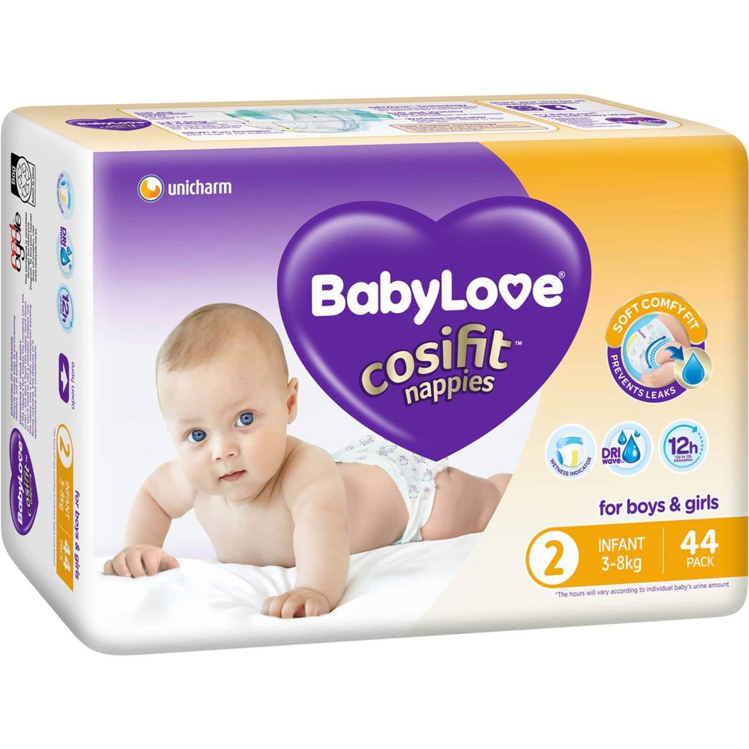 Babylove Nappies Infant Size 2 44pk