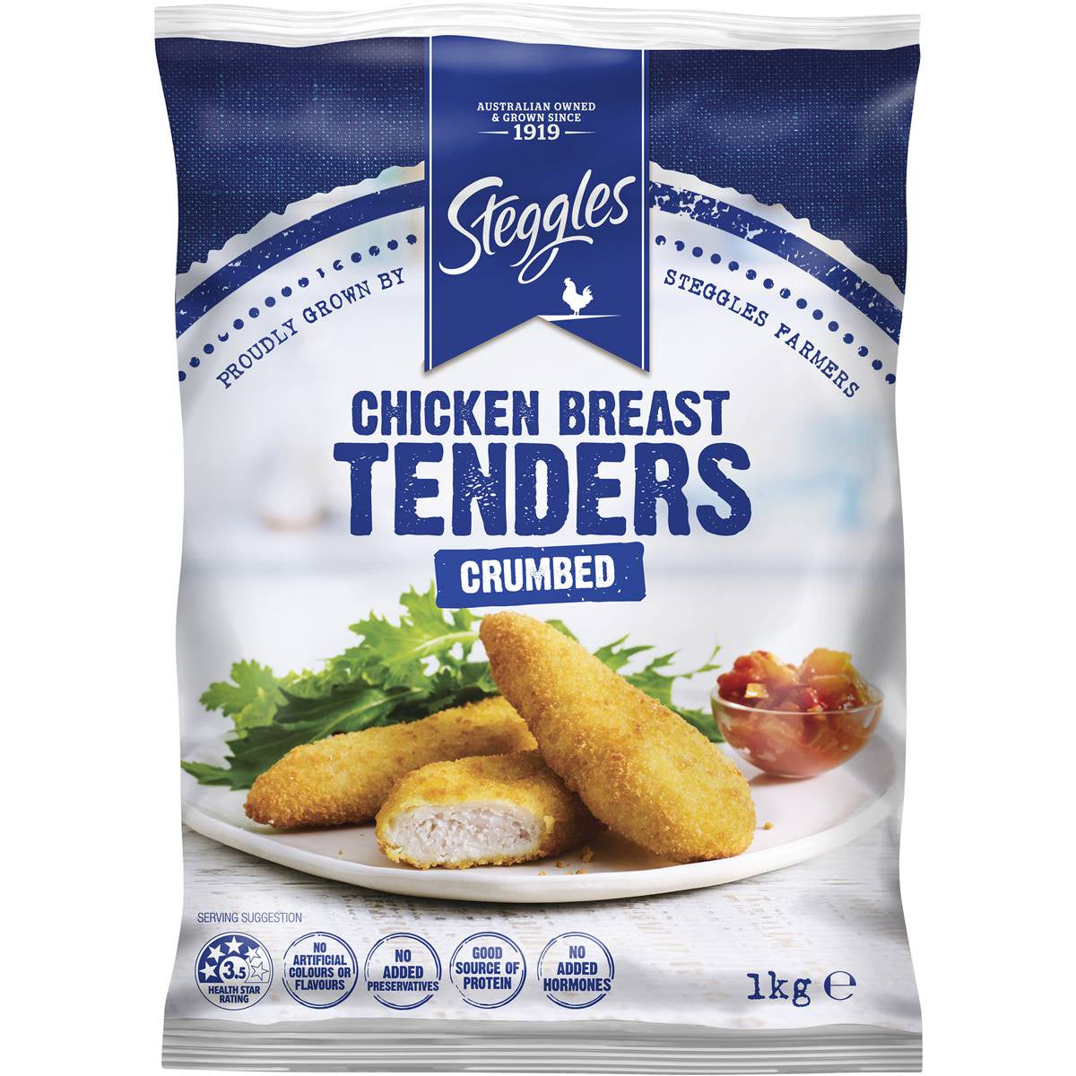 Steggles Chicken Breast Tenders Crumbed 1kg