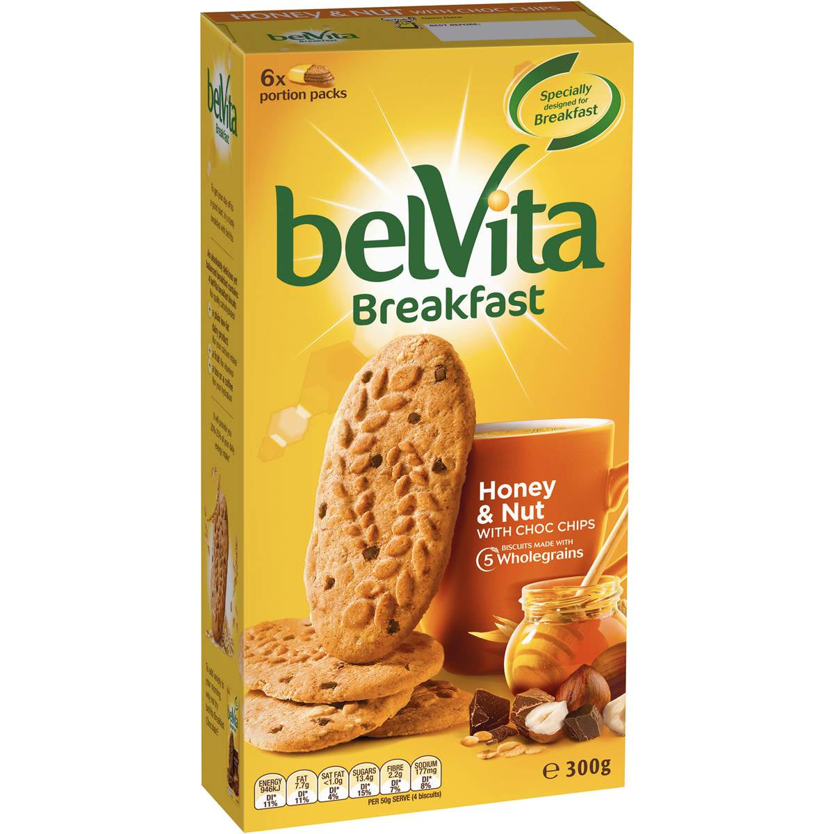 Belvita Breakfast Biscuits Honey & Nut 300g 6pk