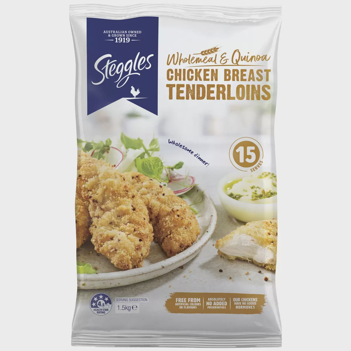 Steggles Wholemeal and Quinoa Chicken Breast Tenderloins 1.5Kg