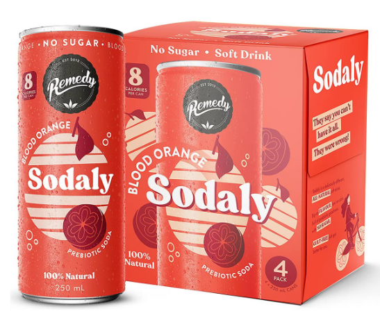 Remedy Sodaly Blood Orange 4 x 250ml