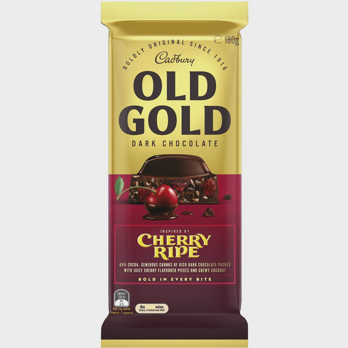 Cadbury Old Gold Cherry Ripe Block 180g