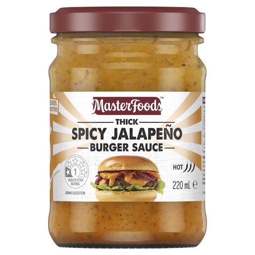 Masterfoods Thick Spicy Jalapeno Burger Sauce 220ml