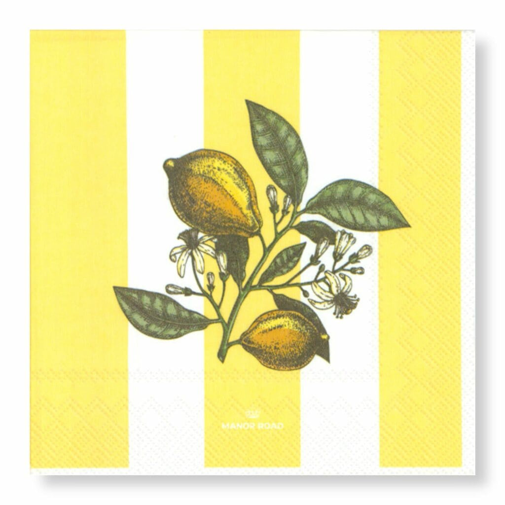 Manor Road Lunch Napkin Lemon Sorbet 20pkt