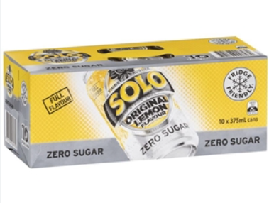 Schweppes Solo Cans Zero Sugar 375ml 10pk