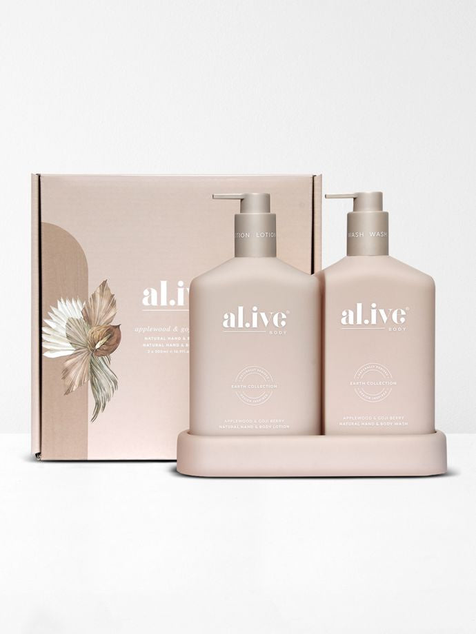 Al.ive Applewood & Goji Berry Wash & Lotion DUO + Tray