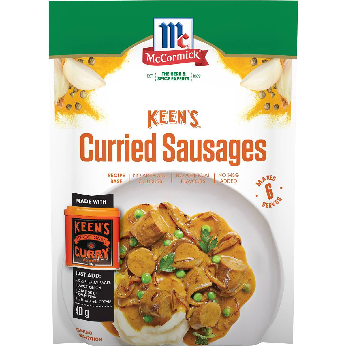 Keens Curried Sausages 40g