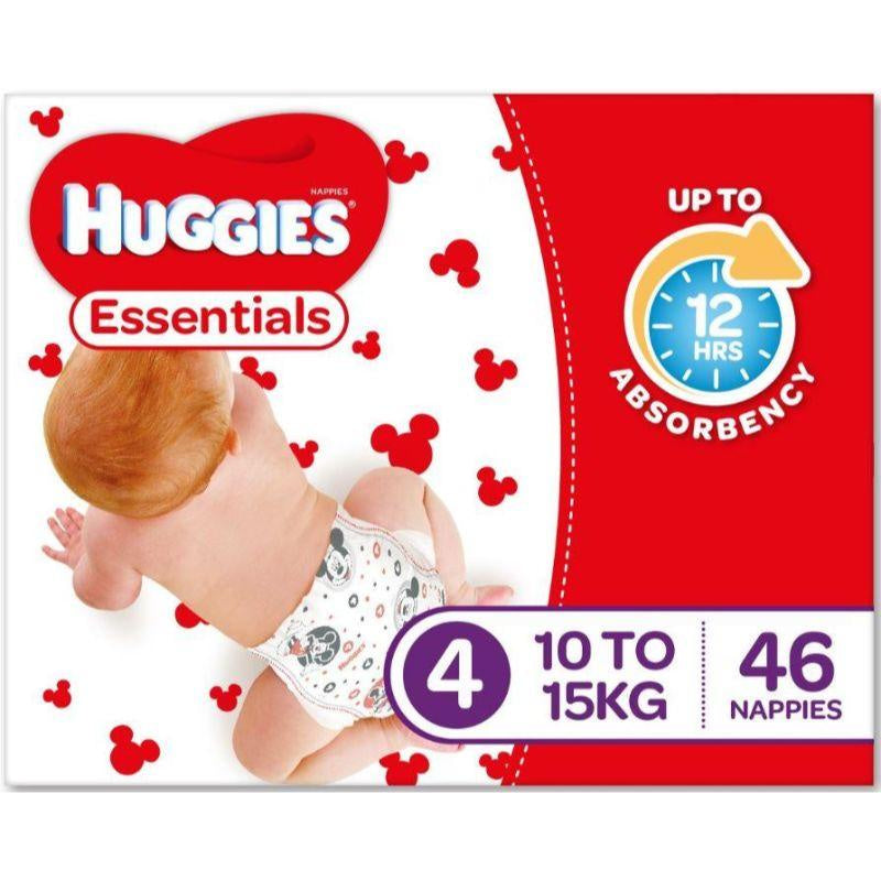 Huggies Nappies Essentials Size 4 Toddler 46pk