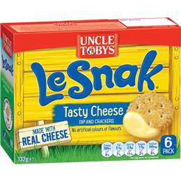 Uncle Tobys Le Snak Tasty Cheese 6pk