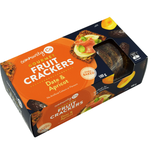 Community Co Date & Apricot Crackers 100g