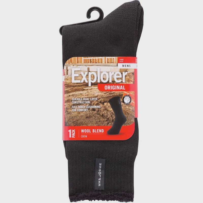 Explorer Sock Original Crew Black Size 6-10
