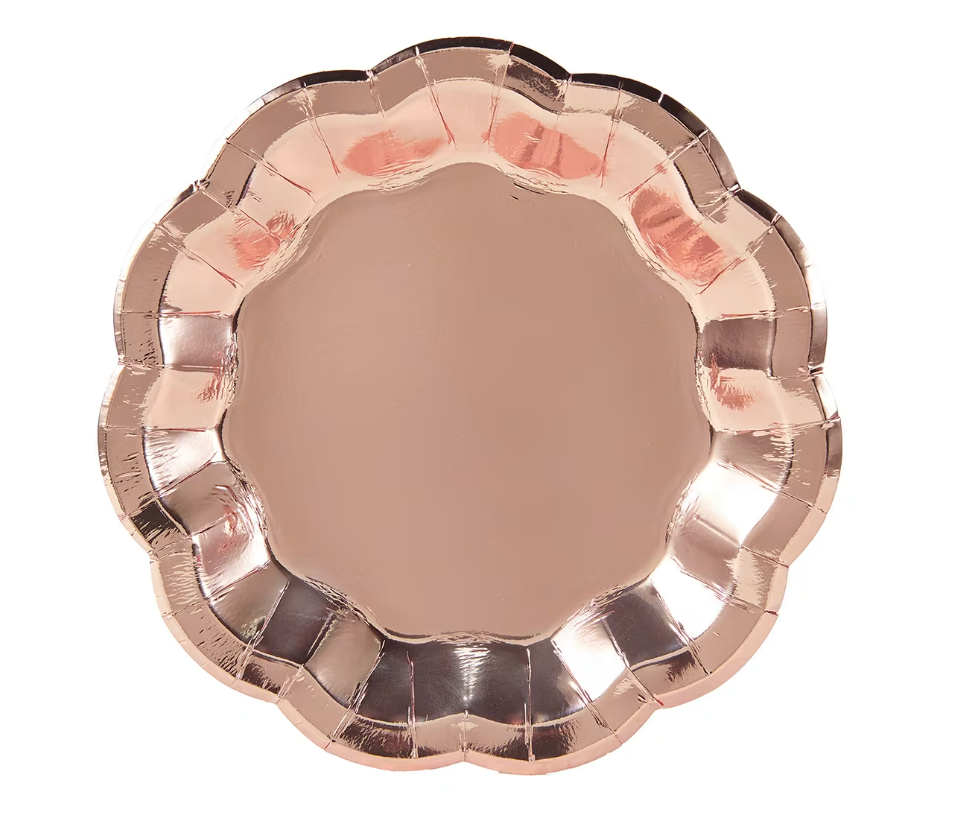 Rose Gold Dessert Paper Plates 16pk