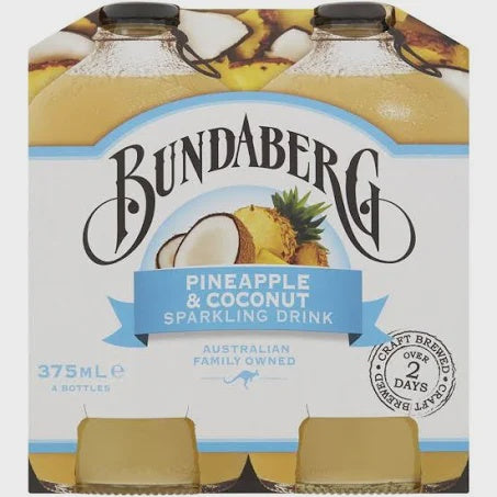 Bundaberg Pineapple & Coconut Sparkling Drink 375ml 4pk